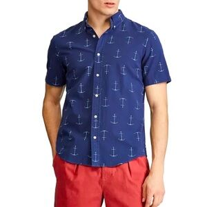 CHAPS Men's Anchor Button Down Short Sleeve Shirt XL